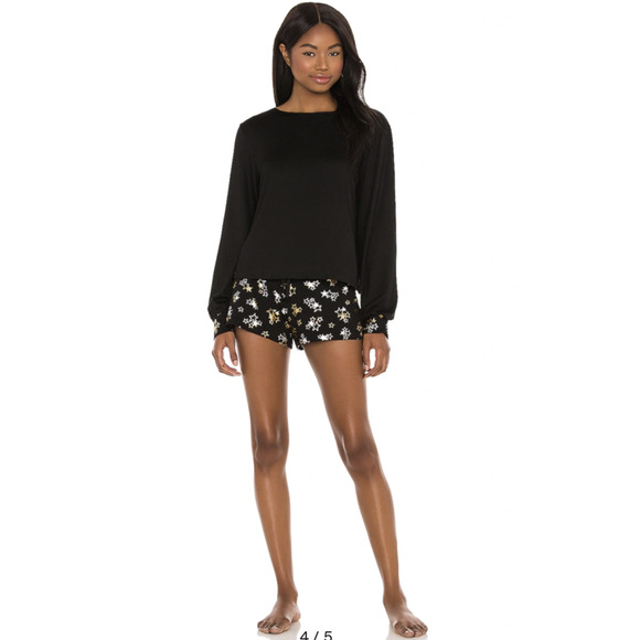 Hanky Panky STARTRIX 2pc Shorts Pajama Lounge Set Black Gold Large L NEW NWT - Picture 1 of 8